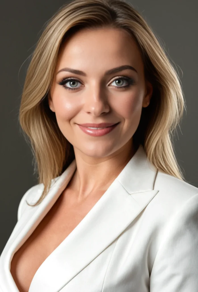 The image shows a woman in a white suit smiling at the camera against a dark background. She is identified as Kristin Cavallari, the star of the show 'The Big Bang Theory', and her net worth is estimated to be around $20 million.